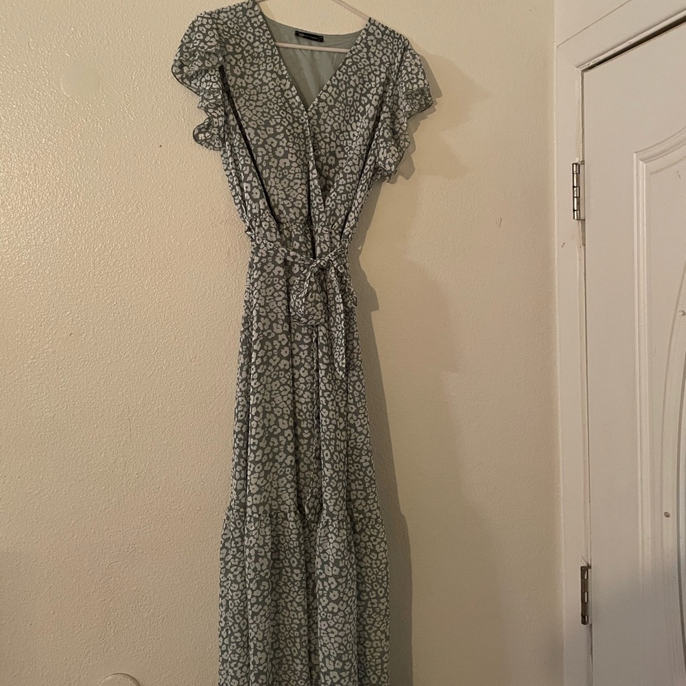PrettyGarden V-Neck Maxi Dress Green